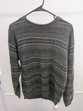 Bill Blass Men's Grey and Green Sweatshirt